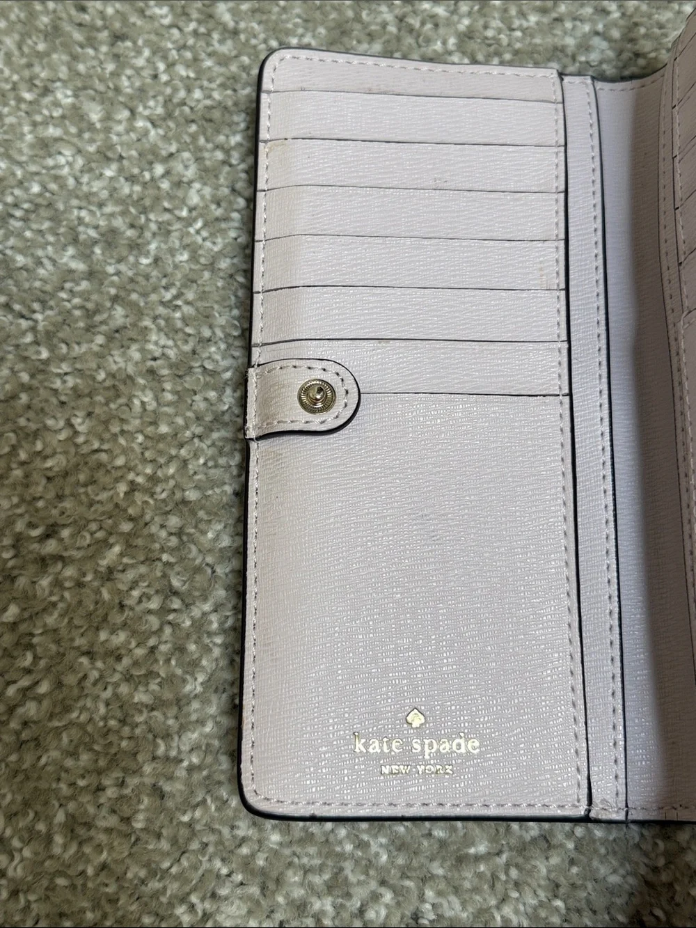 kate spade Pale Pink Saffiano Leather Zip Around Wallet